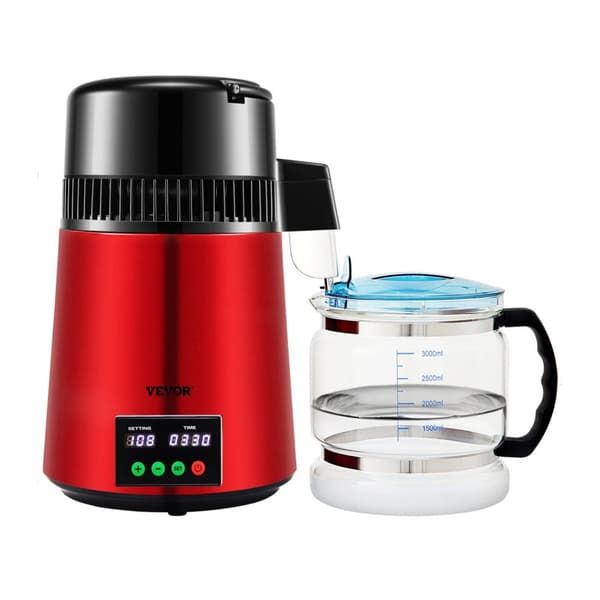 Kotiveden tislaaja - 1,1 L/h, lämpötila/aika-asetus & kuivakeitto suoja - kosketusnäyttö, nopea lämmön haihtuminen & jatkuva syöttö