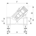 Miniatyrbillede 2 af 2: Vinklet netfilter med magnet, hun-hun, DN32, G1 1/4