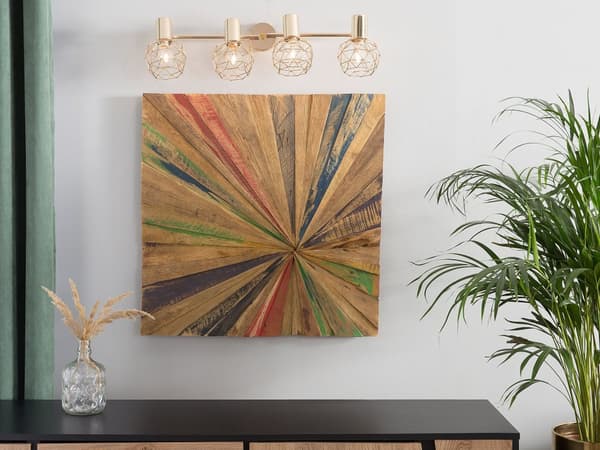 Väggdekor Flerfärgad Teak 70 x 70 cm Fyrkantig Rustik