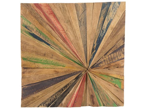 Väggdekor Flerfärgad Teak 70 x 70 cm Fyrkantig Rustik