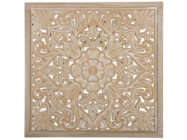 Väggdekor Ljus Trä 60 x 60 cm Fyrkantig Orientalisk