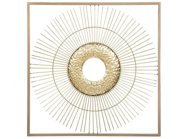 Väggdekor Guld Metall Sol Fyrkantig ram Glam Style Art Deco
