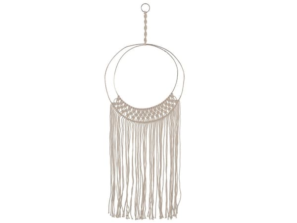Väggdekoration Makramé Naturlig Off-white Beige Konst Boho