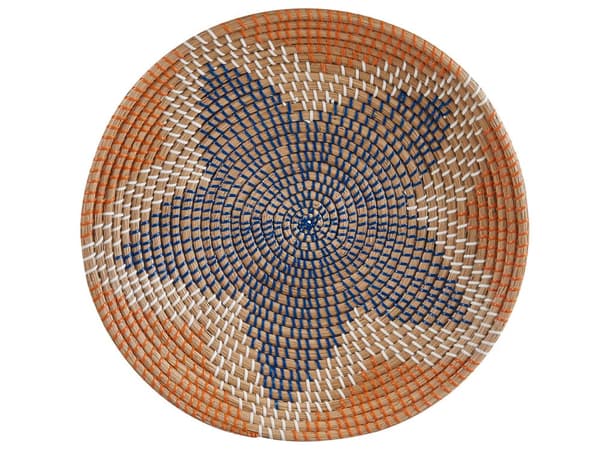Set med 5 väggdekorationer Naturlig Sjögräs Dekorativa Hängande Tallrikar Afrikansk Stil
