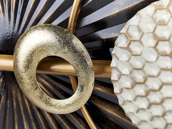 Väggdekoration Guld och Svart Järn Metall Skulptur Geometriskt Väggkonst Abstrakt Glamorös Modern Tillbehör