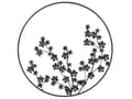 Miniatyrbild 1 av 5: Väggdekoration Metall Svart ⌀ 70 cm Löv Blommor i Ram Väggkonst Modern Industriell Accessoar