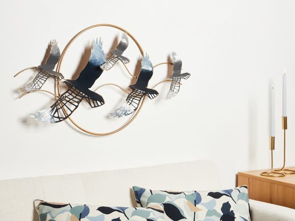 Väggdekoration Järn Flerfärgad Skulptur Fågelform Väggkonst Abstrakt Glam Modern Accessoar Vardagsrum Sovrum Hall