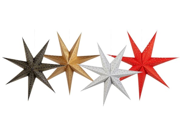 Julstjärnor 4 st LED Papper Julpynt Flerfärgad Set med 4 Stjärnor Julinredning Väggdekoration med Belysning Handgjord