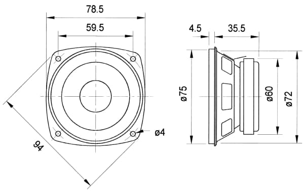 Visaton FRS 8, 1.0 kanaler, Ledningsført, 30 W, 100 - 20000 Hz, 4 ohm (O), Sort