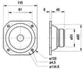 Miniatyrbild 2 av 5: Visaton VS-FRS10WP/4W, 25 W, 50 W, 4 O, 90 - 19000 hz, Vit, 115 mm