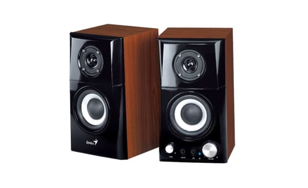 Genius 31730032400, 2-veis, 2.0 kanaler, Koblet med ledninger (ikke trådløs), 14 W, 100 - 20000 Hz, Svart, Tre