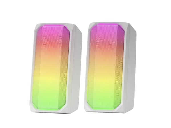Mars Gaming MSRGBW, 2.0 kanaler, Kabel & Trådlös, 15 W, 20 - 20000 hz, 4 O, Vit