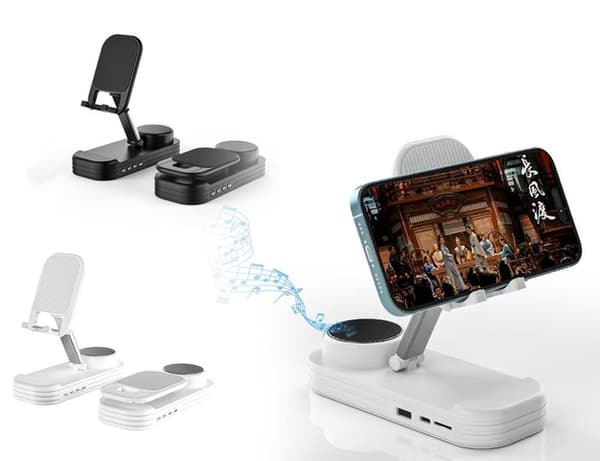 Trådløs Bluetooth-høyttaler med Justerbart Mobilstativ – 9T Batteritid