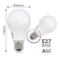 Ampull LED E27 9W - B.K. Licht - Varm vit - Paket med 5 - 806 Lumen - motsvarar halogenlampa 75W