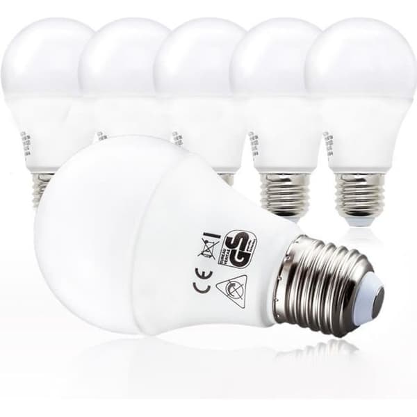 Ampull LED E27 9W - B.K. Licht - Varm vit - Paket med 5 - 806 Lumen - motsvarar halogenlampa 75W