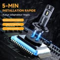 Miniatyrbild 2 av 4: Zethors 2PCS H7 LED-strålkastarlampor, 80W 16000 LM 6000K trådlös strålkastarkonverteringssats med fläkt, vattentät IP68(2PCS)