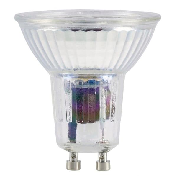 LED-lampa, GU10, 250lm utbyte 38W, förstärkare. refl. PAR16, bl. chd., Vitt glas