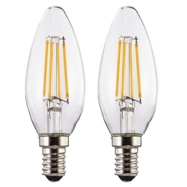Amp. tråd. LED, E14, 470lm ersättning 40W, förstärkare. bgie, vit chd, trans., 2p. Flerfärgad