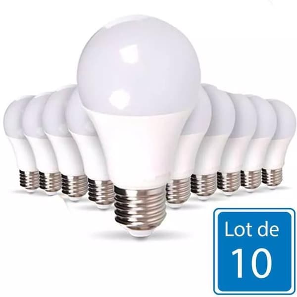 Set med 10 st E27 10W A60 glödlampor