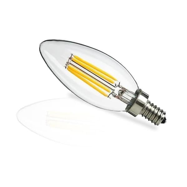 LED-ljuslampa 10x E14 4W glödtråd Varmvit 3000k Flamspets Ljusstark 400LM Ej dimbar AC220V