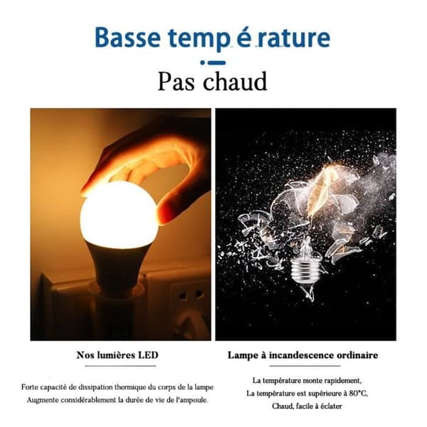 Set med 5 LED-lampor E27 9W eq 60W 806lm (Kallvit 6400K)
