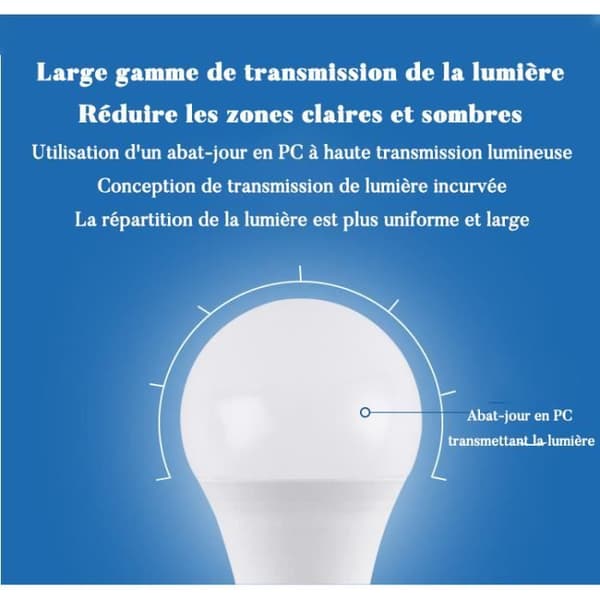 Set med 5 LED-lampor E27 9W eq 60W 806lm (Kallvit 6400K)