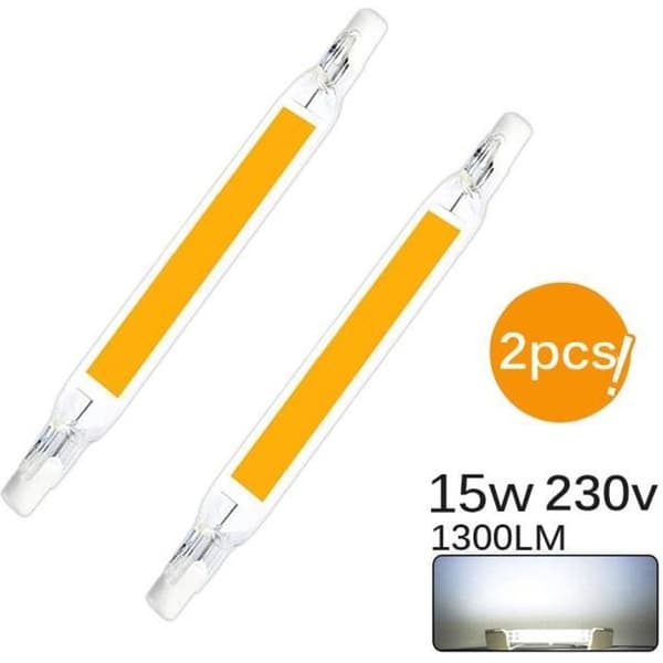 2st R7S LED-lampor 15W 118Mm Cob 110V 230 V Byt ut halogenlampa - Cool White
