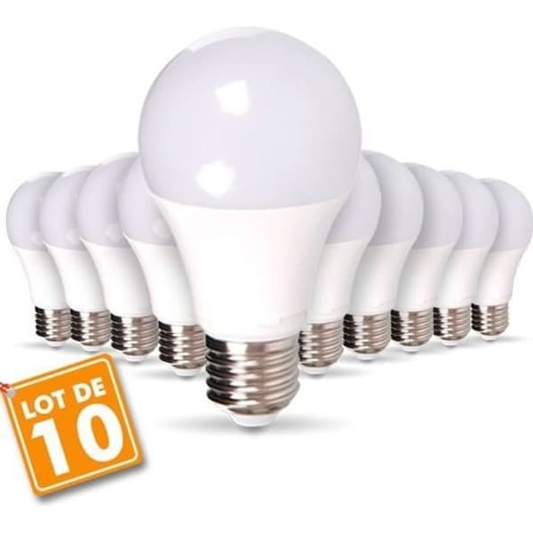 Set med 10 LED-lampor E27 7W eq 40W 470Lm - Neutral vit 4000K - Märke