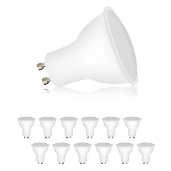 Set med 10 GU10 LED-lampor, 8W motsvarande 80W, 800 lumen, Cool White 6500K, 120° breda strålar, Ej dimbar GU10 LED-lampa