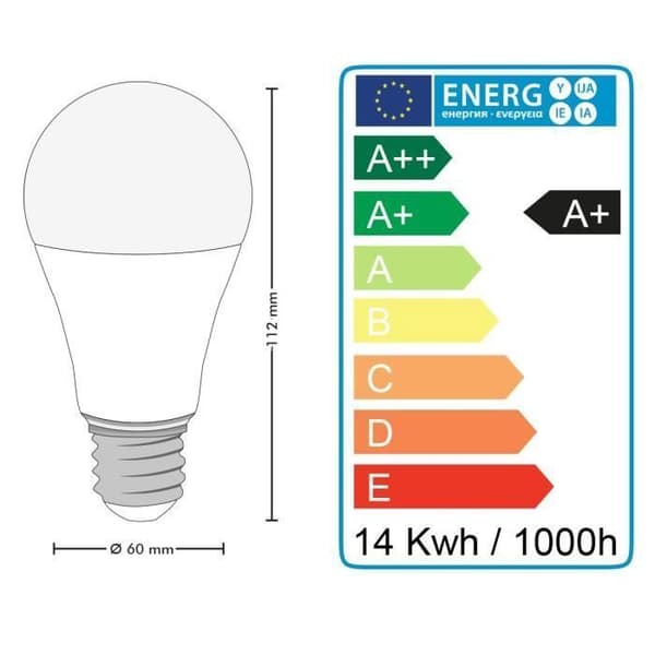 MASSOR med 10 LED-lampor E27 14W Eq 100W (Varmvit 2700K)