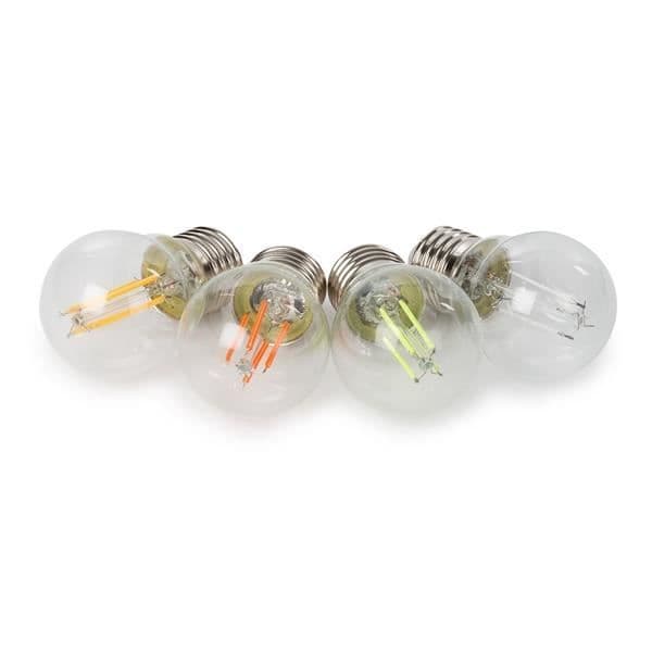LED FILAMENT GLÖDLÖSSET - G45 - KLAR GLAS - 4 STK - RÖD - VE