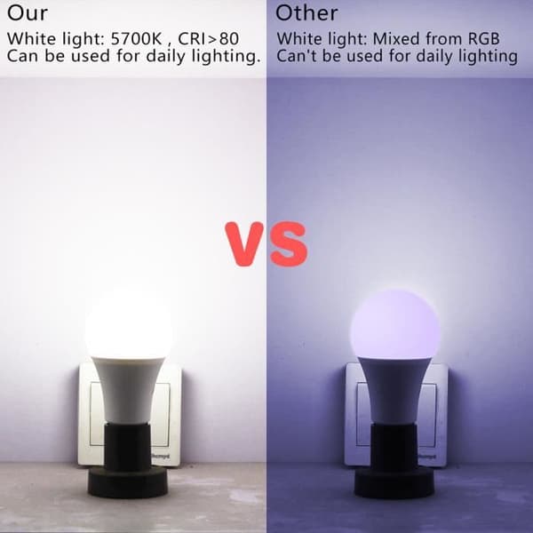 E27 RGBW 15W LED-lampa - ONEVER - Cool vit - Dimmer kompatibel