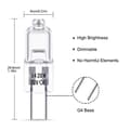 Miniatyrbild 2 av 4: G4 halogenlampor, 12V 20W halogenstiftsbaslampa, 3000K varmvit, 350LM, dimbar, , 10 st.