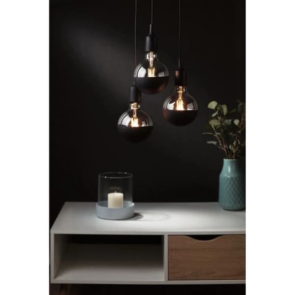 Reflekterande lock LED-lampa Paulmann G95 E27 - reflekterande lock i matt svart - 6,5W/230V
