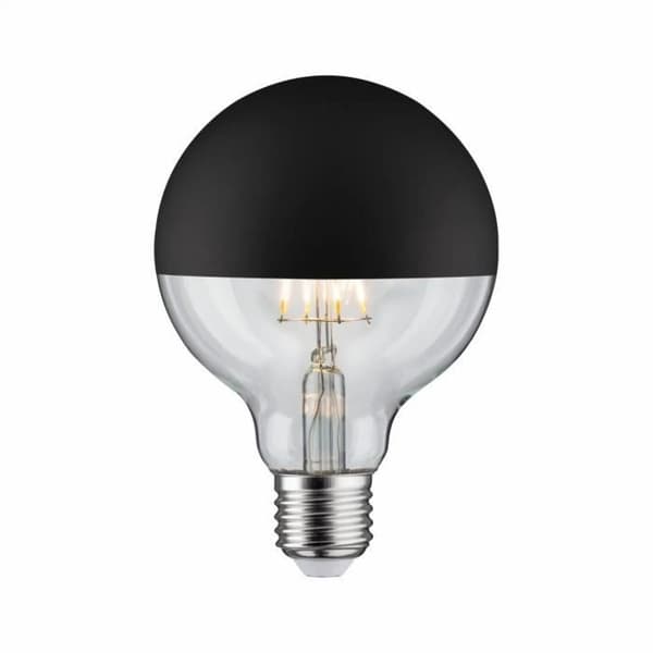 Reflekterande lock LED-lampa Paulmann G95 E27 - reflekterande lock i matt svart - 6,5W/230V