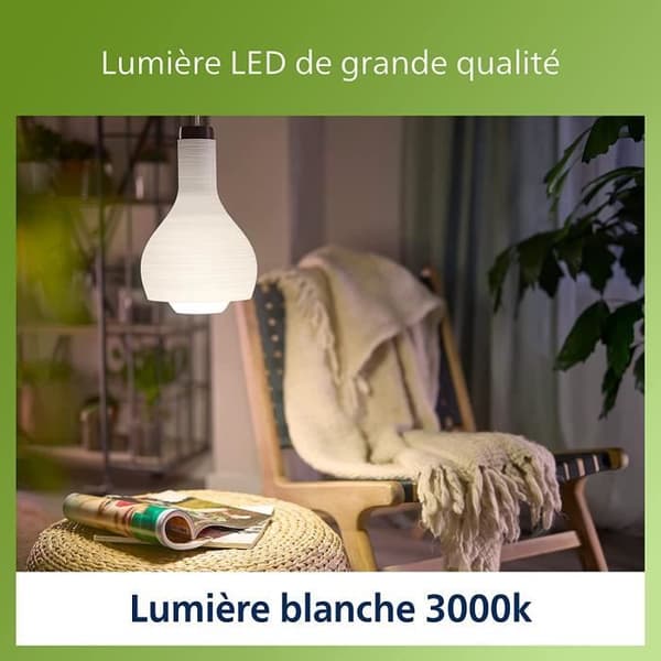 Philips LED klass A-lampa, 75W, 3000K, transparent, glas