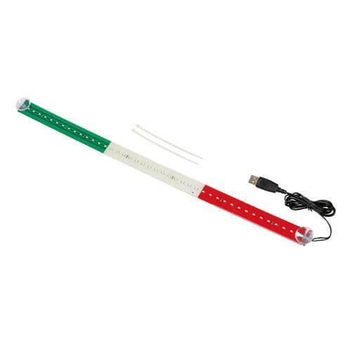 Italien Lampa USB LED-ljusflagga - röd/vit - 60 cm