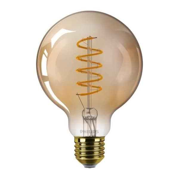 PHILIPS LED-globlampa 93 mm E27 - 25W varmvit bärnsten - Kompatibel med dimmer - glas