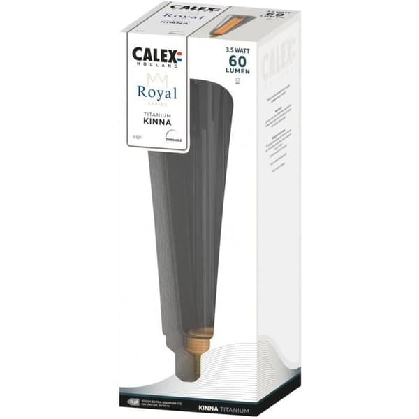 E27 LED-lampa - CALEX - ROYAL KINNA - 3,5 W - 60 lm - 2000 K - Variabel intensitet - Titanium