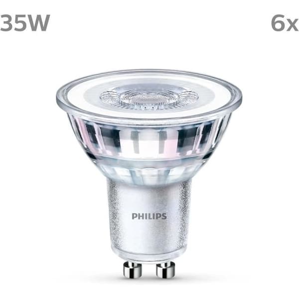 LED-lampa - PHILIPS - Classic - 35 W - GU10 - Varmvit - Ej dimbar x 6