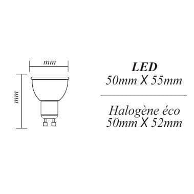 Set med 2 GU10 5W LED-lampor (50W ekvivalenter) 400Lm 3000K