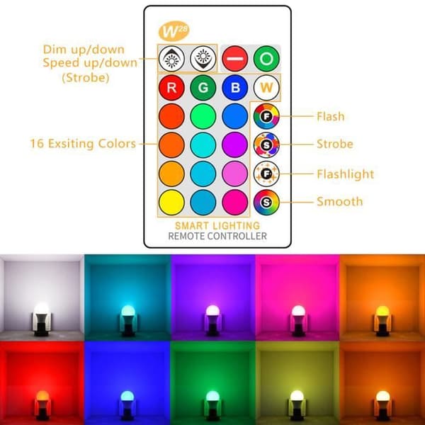 E27 10W RGBW LED Glödlampa Lampa Färg Ändrar Varm Vit