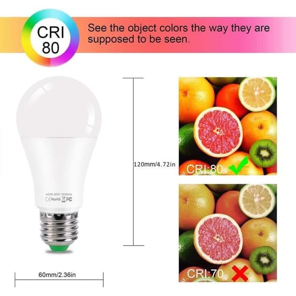 HYDONG Ampoule LED Färg E27 10W Färgväxling Dimbar LED-lampor 12 färgval, 21 nyckel Fjärrkontroll (2-pack)