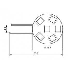 LED-lampa G4 12V 1W5 varmvit diameter 23 mm