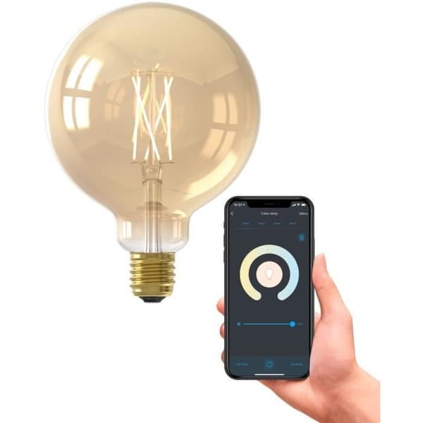 Ansluten glödlampa LED-lampa Amber Globe G125 E27 - CALEX - 7W - 806 lm - 3000 K - Variabel intensitet - Guld