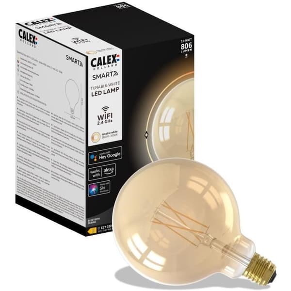 Ansluten glödlampa LED-lampa Amber Globe G125 E27 - CALEX - 7W - 806 lm - 3000 K - Variabel intensitet - Guld
