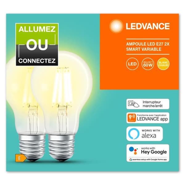 Ampoule LED VolksLicht Bluetooth Mesh - LEDVANCE - E27 - 5W - Vit - Kompatibel med dimmer