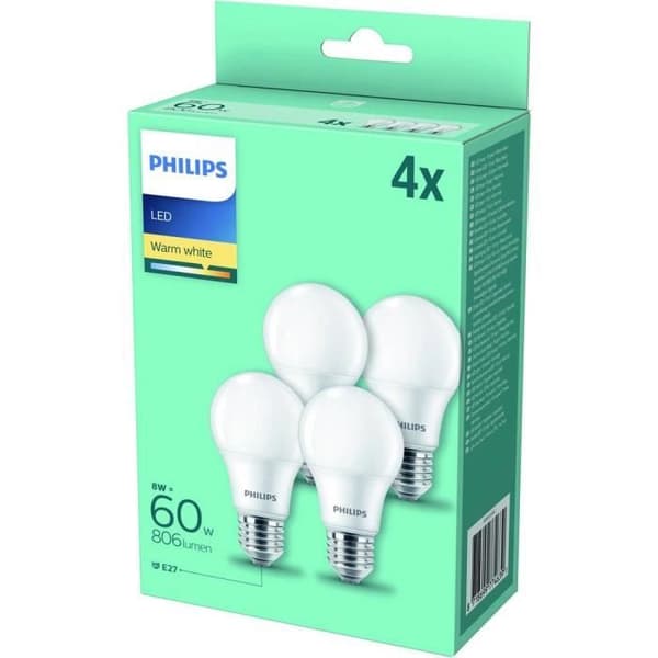 Ampull LED - Philips - 77463900 - E27 - 8 W - Varmvit - A+