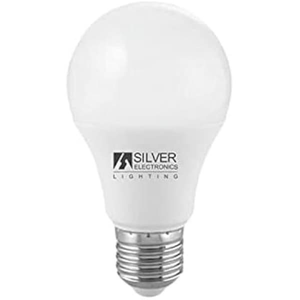 SILVER ELECTRONICS 1981727 LED-lampa, plast, E27, 8 W, vit