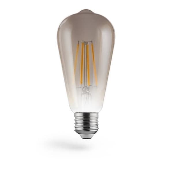 Amp. fil. LED, E27, 420lm 8W, pist. Edison vint., inten. rég., blc chd
